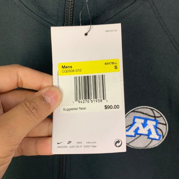 NWT Nike Dri-FIT Men S Full Zip Hoodie Basketball Jacket Minnesota Basketball - Picture 7 of 11